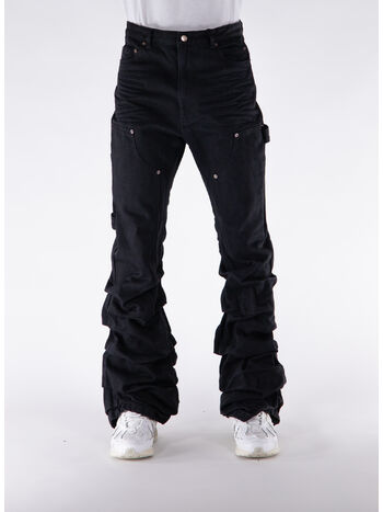 PANTALONE WRINKLED LOW-RISE WORK, BLACK, small