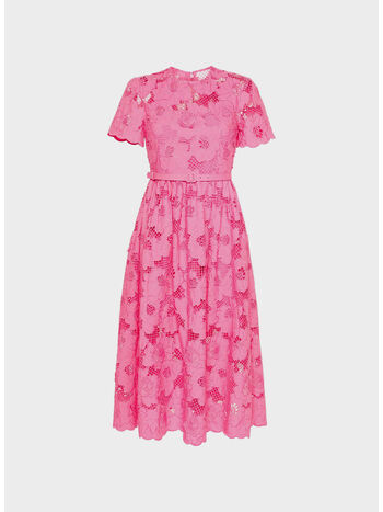 ABITO MIDI FLORAL LACE, PINK, small