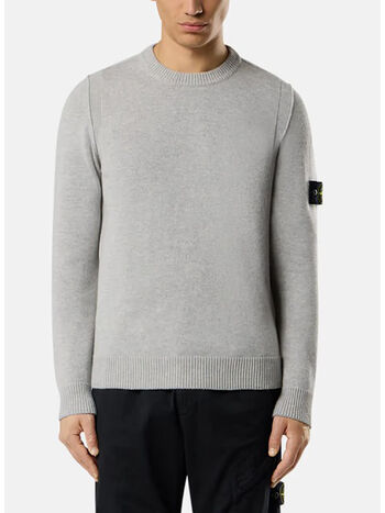 MAGLIONE GIROCOLLO LAMBSWOOL, V0M64 MELANGE GREY, small