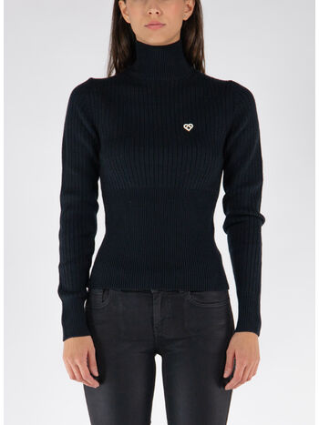 PULLOVER RIB HIGH NECK, 04 BLACK, small
