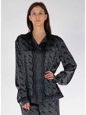 CAMICIA CUBAN COLLAR, 12 HEART MONOGRAMME BLACK, small