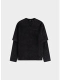 T-SHIRT LAYERED, BLACK, thumb