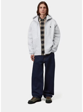 FELPA HOODED MACK, 00OXX Ash Heather / Black, small