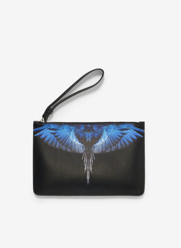 POCHETTE WINGS LEATHER, 1045BLACKBLUE, large