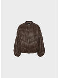 JACKET PLEATED BOMBER, 573 CHOCOLATE BROWN, thumb