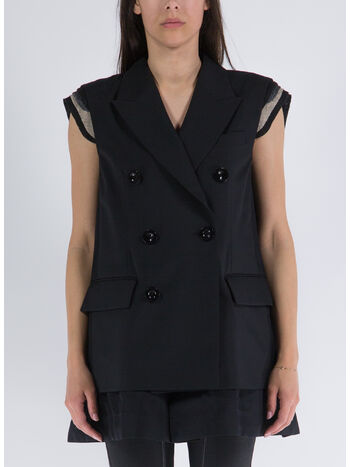 GIACCA SUITING MIX VEST, 001 BLACK, small