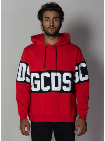 FELPA LOGO BAND HOODIE, 03RED, small
