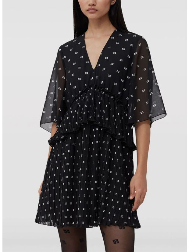 ABITO PLEATED FLOUNCE MINI, 099 BLACK, large
