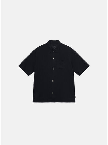 CAMICIA FLAT BOTTOM CRINKLED UNISEX, BLACK, small