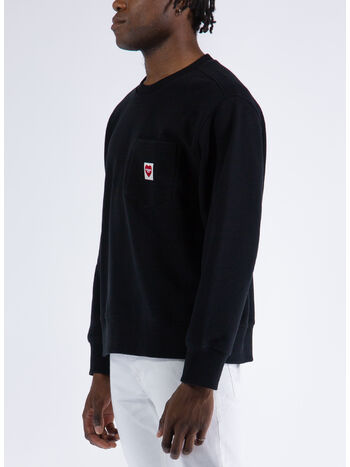 FELPA HEART POCKET SWEAT, 89XX BLACK, small