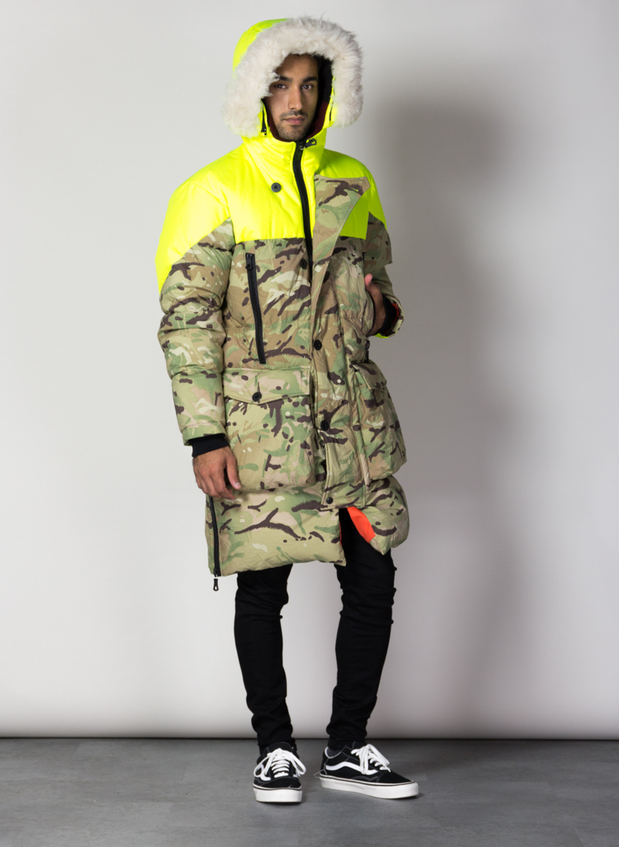 black sleeping bag coat