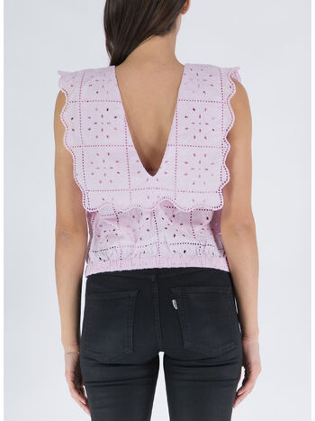 TOP BRODERIE ANGLAISE RHYTHM COLLAR, 545 PINK TULLE, small