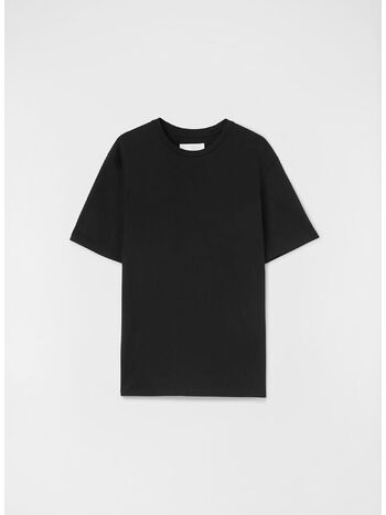 T-SHIRT CREWNECK CON LOGO, 001 BLACK, small