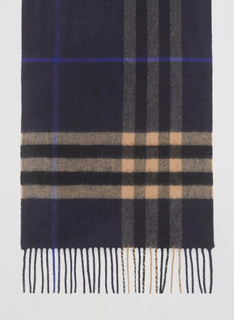 SCIARPA CLASSICA IN CASHMERE CON MOTIVO TARTAN, INDIGOMIDCAMEL, small