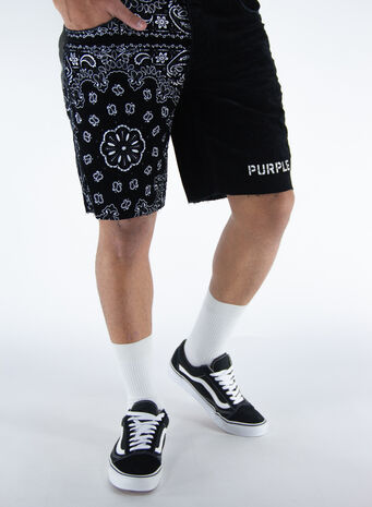 BERMUDA NEEDLE CORDUROY BANDANA PRINT, BLACK, small