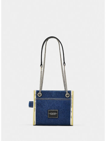BORSA TOTE CROSSBODY THE DENIM CHAIN, 473 DARK WASH, small