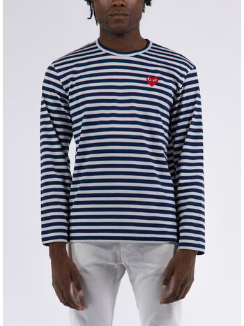 MAGLIA PLAY STRIPED, WHITENAVY, small