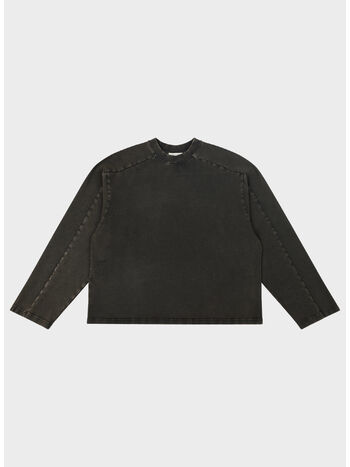 FELPA HEAVY LONG SLEEVE UNISEX, 0392 WASHED BLACK , small