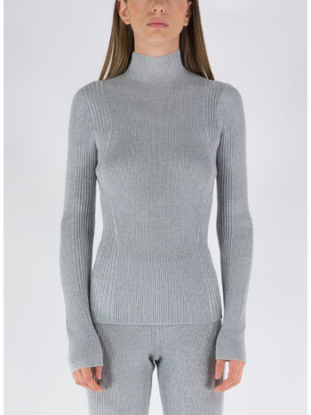 MAGLIONE PULLOVER LIGHT REFLECTIVE RIB SKIVVY, SILVER, small