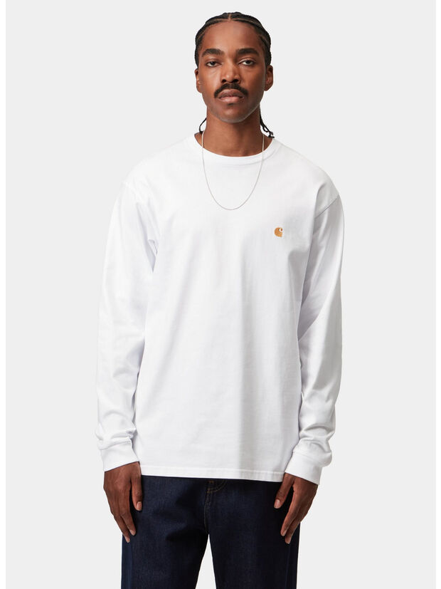 T-SHIRT L S CHASE, 00RXX White / Gold, large