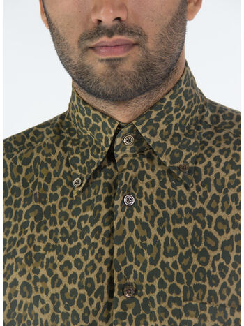 CAMICIA LEOPARD PRINTED, 208 DK BRW FAN, small