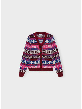 CARDIGAN CON LOGO, 999 MULTICOLOR, small
