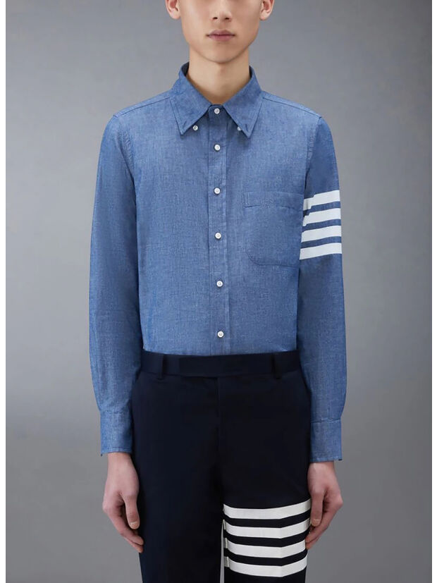 CAMICIA STRAIGHT FIT, 450 BLUE, large