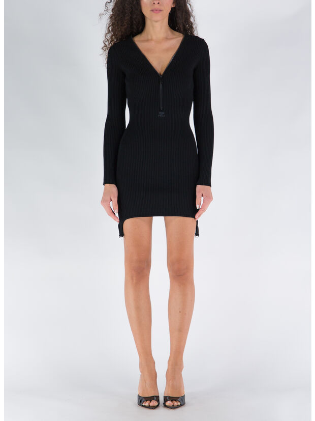 ABITO RIB KNIT ZIPPED, 9999 BLACK, large