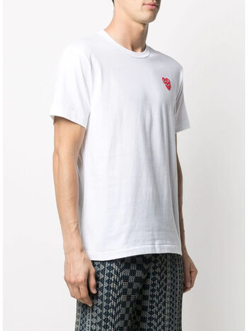 T-SHIRT DOUBLE HEART, WHITE, small