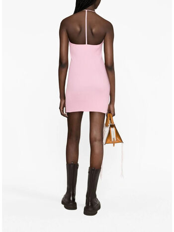 ABITO MINI IN MAGLIA STRAP RIB, 5000 ROSE, small