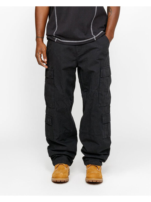 PANTALONE RIPSTOP SURPLUS CARGO UNISEX, BLACK, large