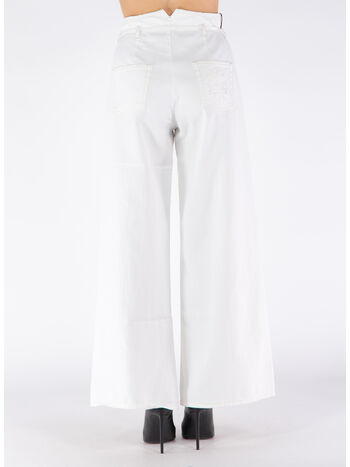 JEANS CULOTTE CON CINTURA, W0111 BIANCO, small