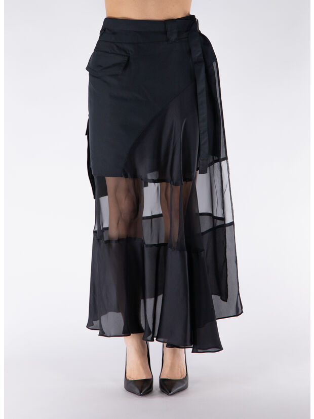 GONNA MIDI FABRIC COMBO, 001 BLACK, large
