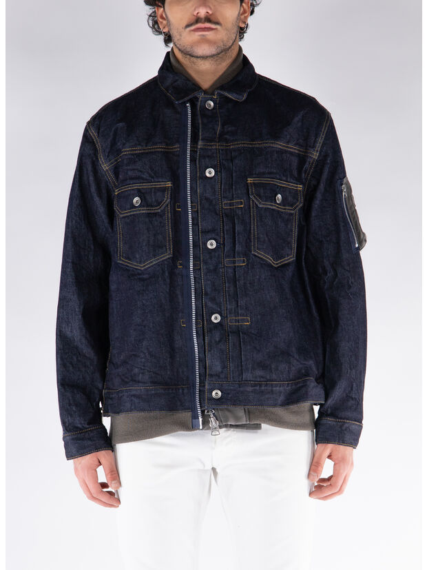 GIACCA BLUSA IN DENIM, 499 INDIGO, large