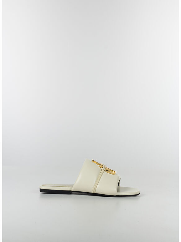 SANDALO SLIDES IN PELLE CON LOGO ANCORA JWA, 103 LIGHT BEIGE/ANCHOR GOLD, medium