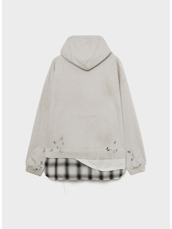 FELPA HOODIE TRIPLE LAYERED, WHITE, small