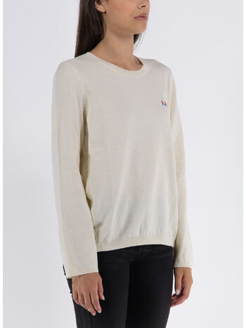 PULLOVER PULL ALBANE, TAW ECRU /ROUGE, small