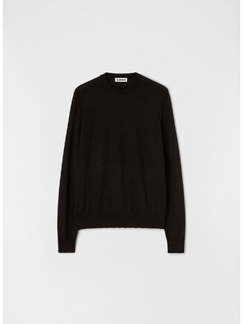 PULLOVER EXTRA FINE MERINO CREW NECK, 001 BLACK, small