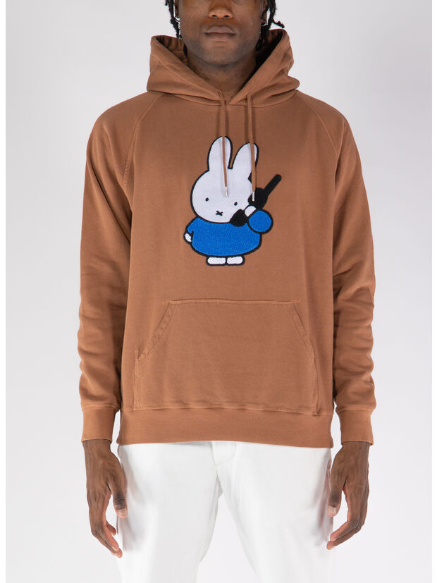 FELPA HOODIE MIFFY APPLIQUE, BROWN, large