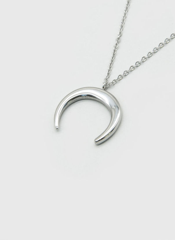 COLLANA KUKO NECKLACE HORN, SILVER, large