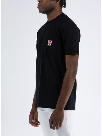 T-SHIRT S/S POCKET HEART, 89XX BLACK, small