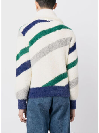 PULLOVER FURRY STRIPED ZIP UP, , small