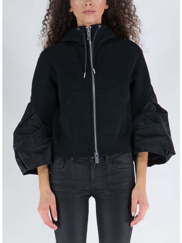 FELPA SPONGE SWEAT X NYLON TWILL, 001 BLACK, large