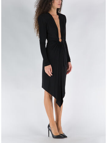 ABITO V-NECK MINI DRESS, BLACK, small