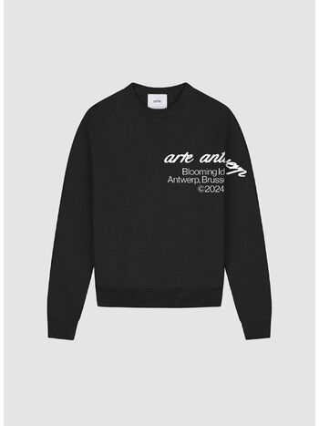 MAGLIONE IN MAGLIA BLOOMING IDEAS, BLACK, small