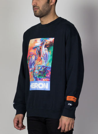 FELPA CREWNECK CUTS HERON COLORS, BLACK/MULTI, small