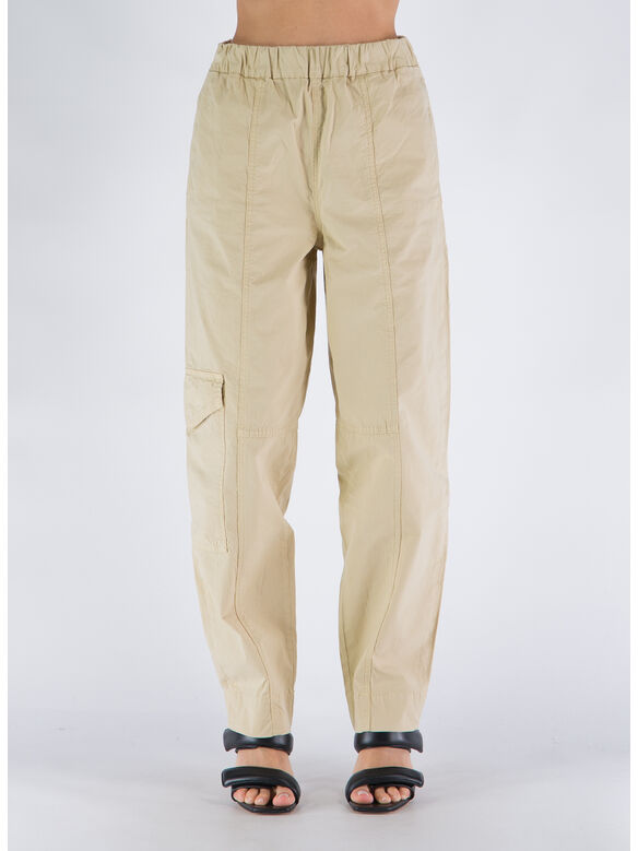 PANTALONE WASHED COTTON CANVAS ELASTICATED, 531 PALE KHAKI, medium