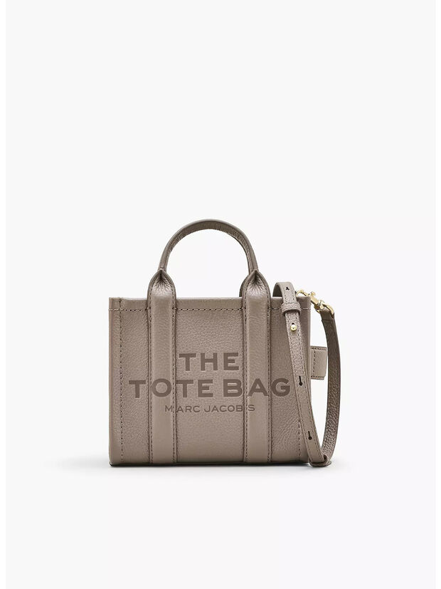 BORSA THE LEATHER MINI TOTE, 055 CEMENT, large