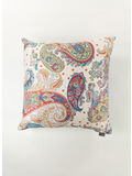 CUSCINO IN COTONE CON STAMPA PAISLEY, 990 WHITE, thumb