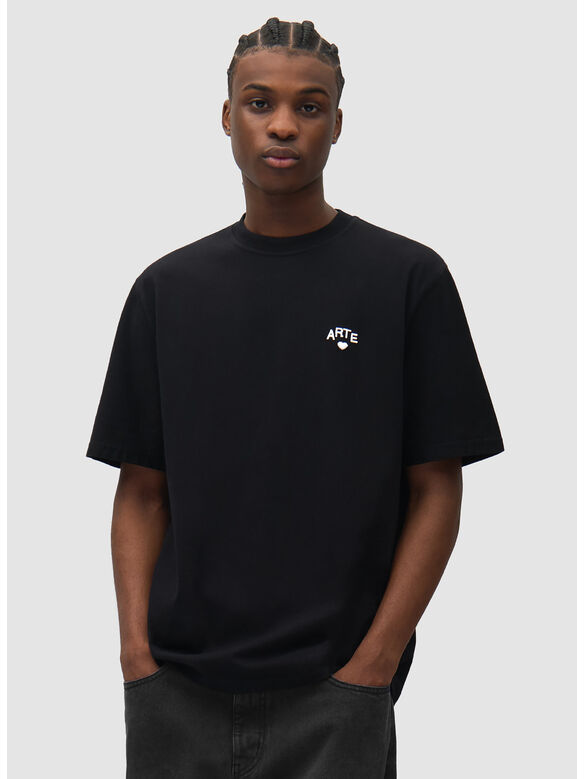T-SHIRT HEART, 1 BLACK, medium